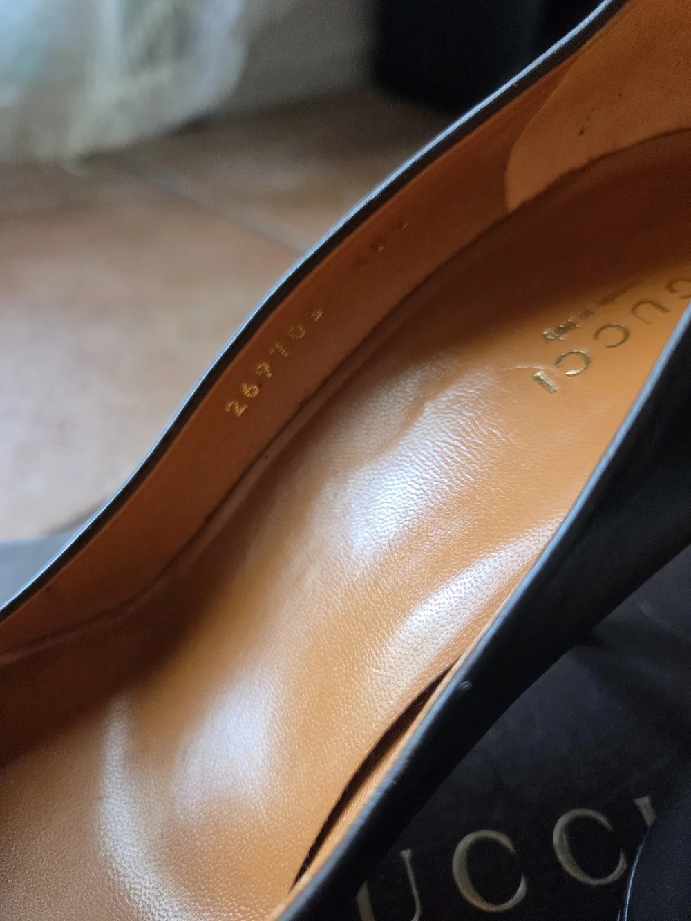 GUCCI Nappa Charlotte BRWN Leather Platform Pumps Heels  38.5/US 8.5 MSRP $520